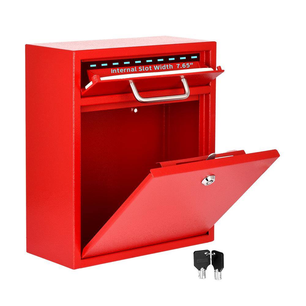 AdirOffice Medium Ultimate Red Wall Mounted Mail Box Mailbox 631-05-RED-PKG