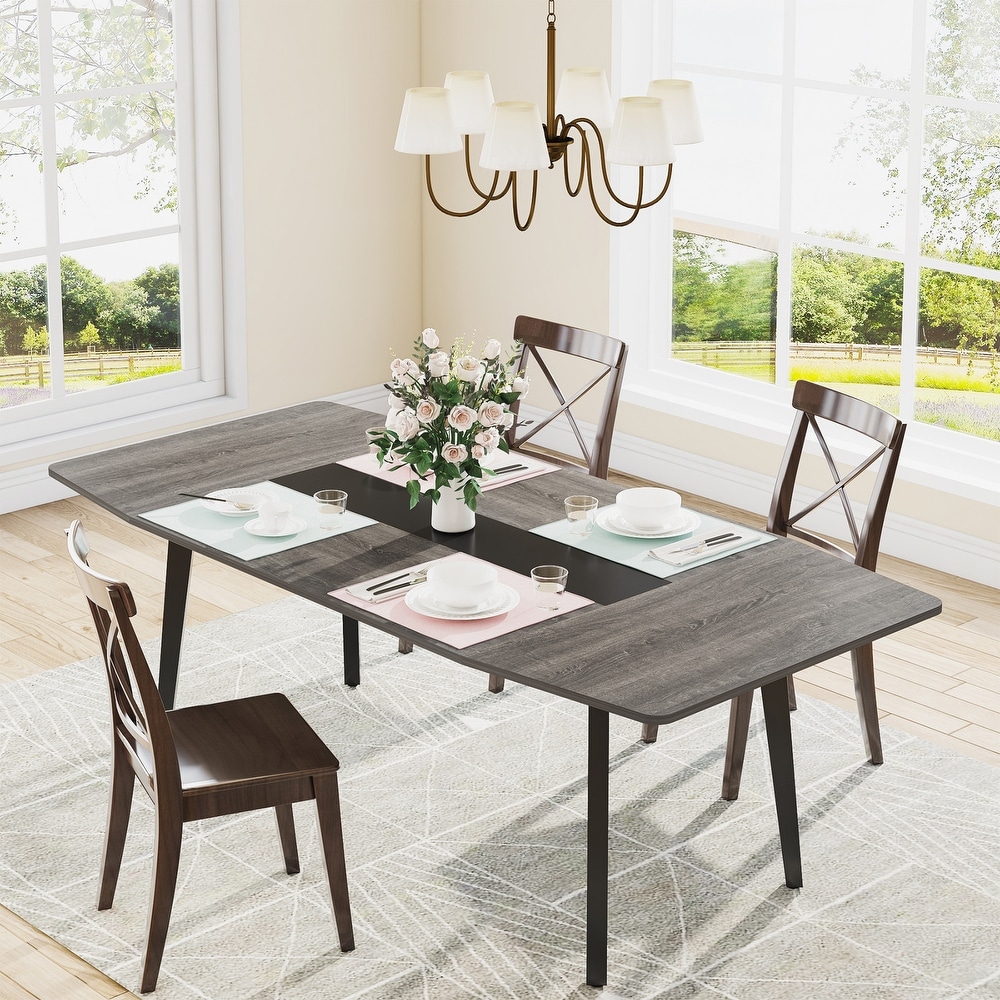 70.86 Inches Industrial Dining Table for 6 8 People