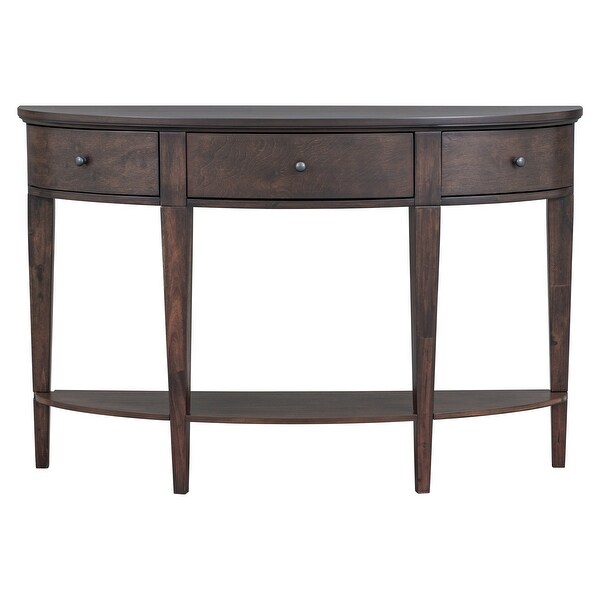 Modern Curved Console Table Sofa Table with 3 Drawers and 1 Shelf for Hallway; Entryway; Living Room - 51.2