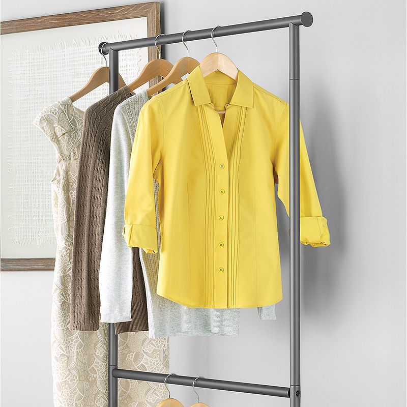 Whitmor 2-Rod Rolling Clothes Garment Rack