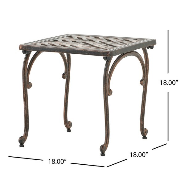 Outdoor garden terrace courtyard square side table，antique style outdoor coffee table made of fabric