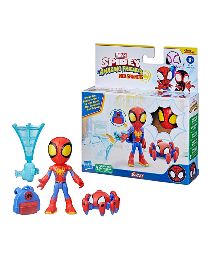 Spidey and His Amazing Friends Marvel Web-Spinners  Spidey Action Figure with Accessories  Web-Spinning Accessory