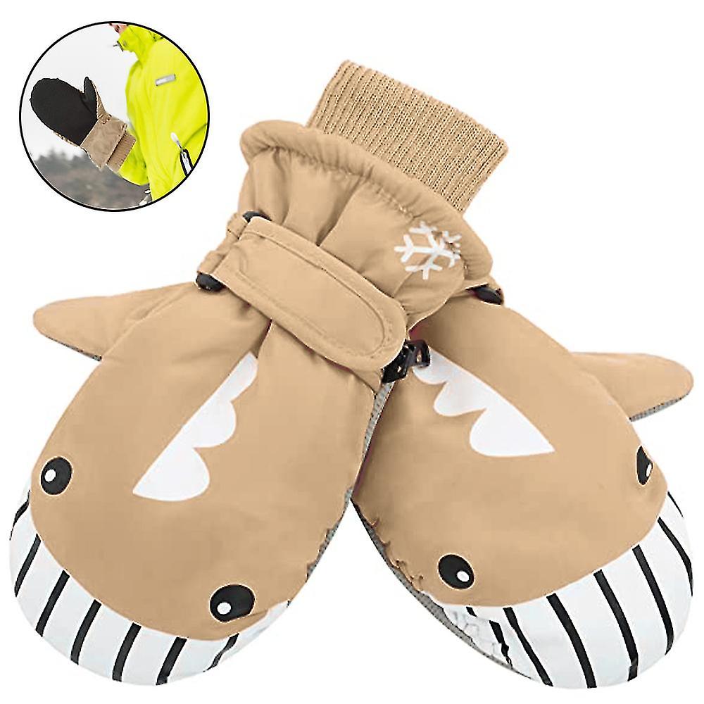 1 Pair Kids Winter Gloves Toddler Mittens Waterproof Warm Fleece