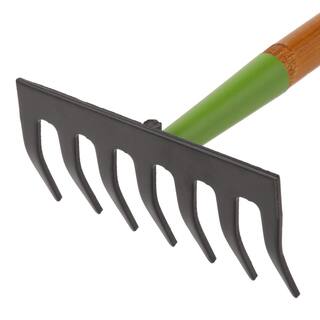 Ames 48 in. Wood Handle 7-Tine Floral Level Rake 2916200