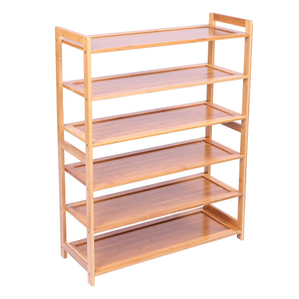 Zimtown Bamboo Wood 6-Tier Shoe Rack Pairs Entryway Shoe Shelf Tower Shoe Storage Organizer for Closet Hallway Living Room Bedroom Dorm Natural