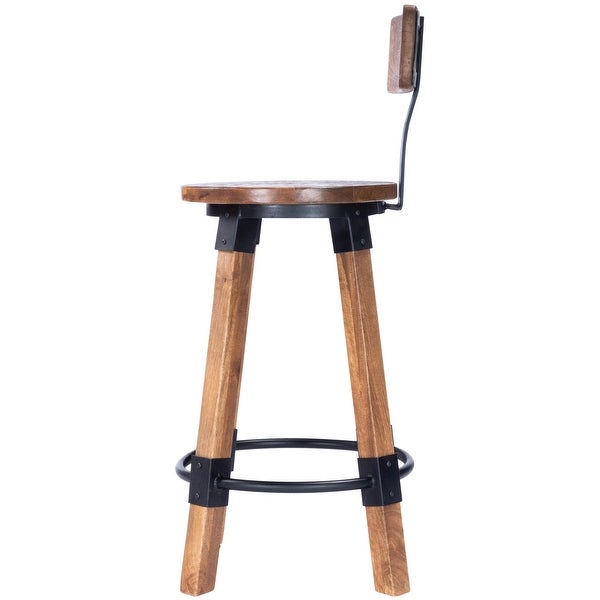 Sturdy Wood and Metal Counter Stool - 37.75