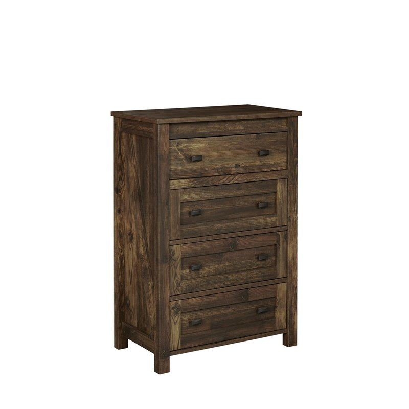 Home Square 3 Piece Bedroom Set with Dresser and 2 Nightstands in Rustic