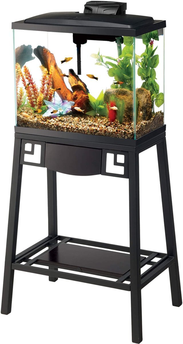 Aqueon Forge Metal Aquarium Stand， Black and Brown