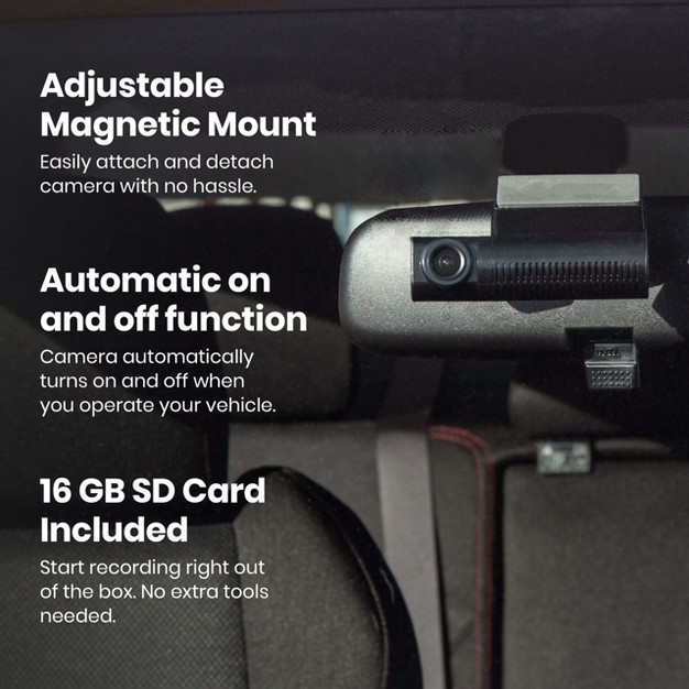 Sylvania Roadsight Stealth Dash Camera 140 Degree View Hd 1440p 16gb Sd Memory Card Included