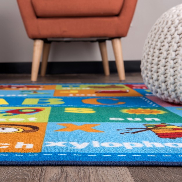 World Rug Gallery Kids Educational Learning Alphabet Symbols Non Slip Area Rug