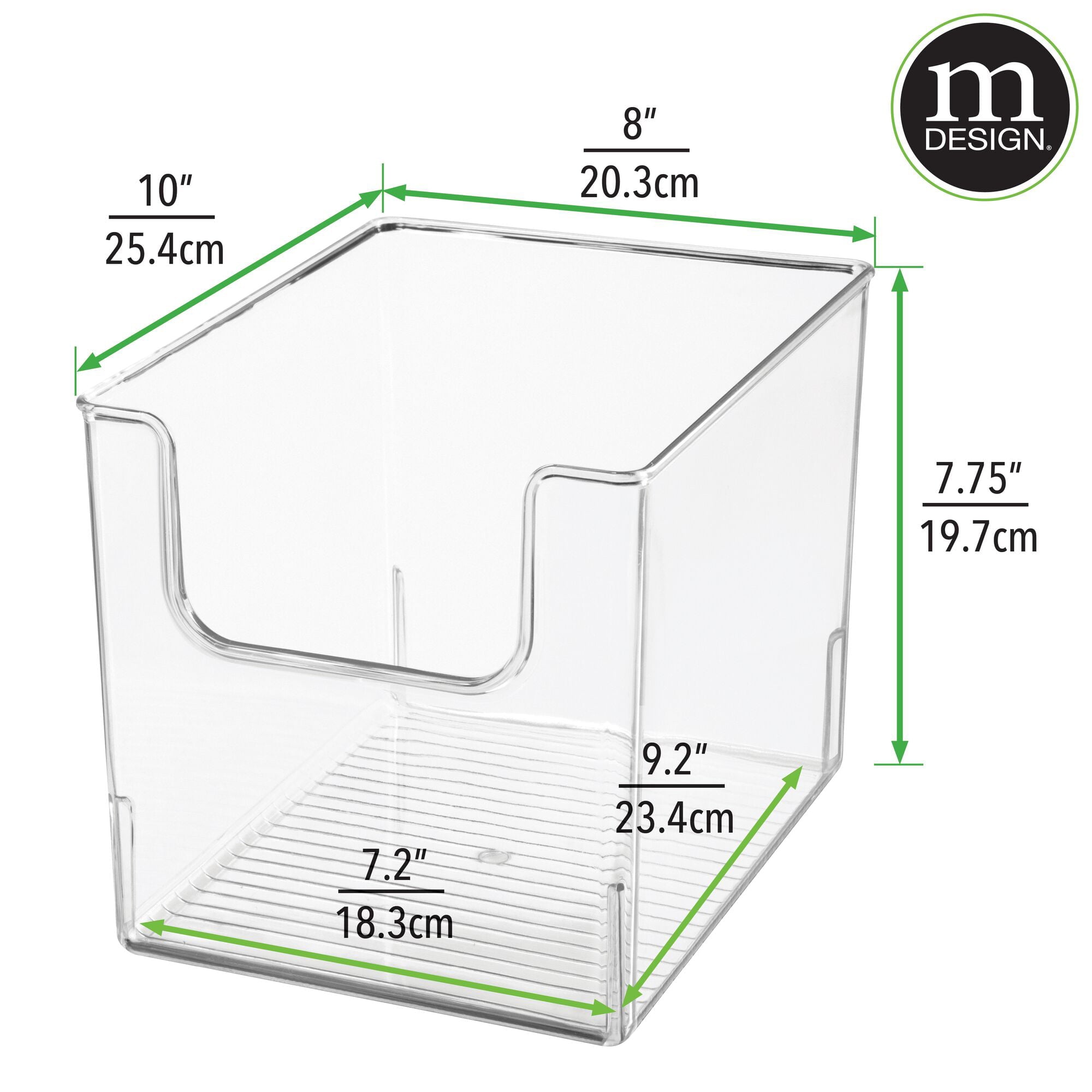 mDesign Modern Plastic Open Front Dip Storage Organizer Bin Basket for Bathroom Organization - Vanity Shelf， Cubby， Cabinet， and Closet Organizing Decor - 8 Pack - Clear