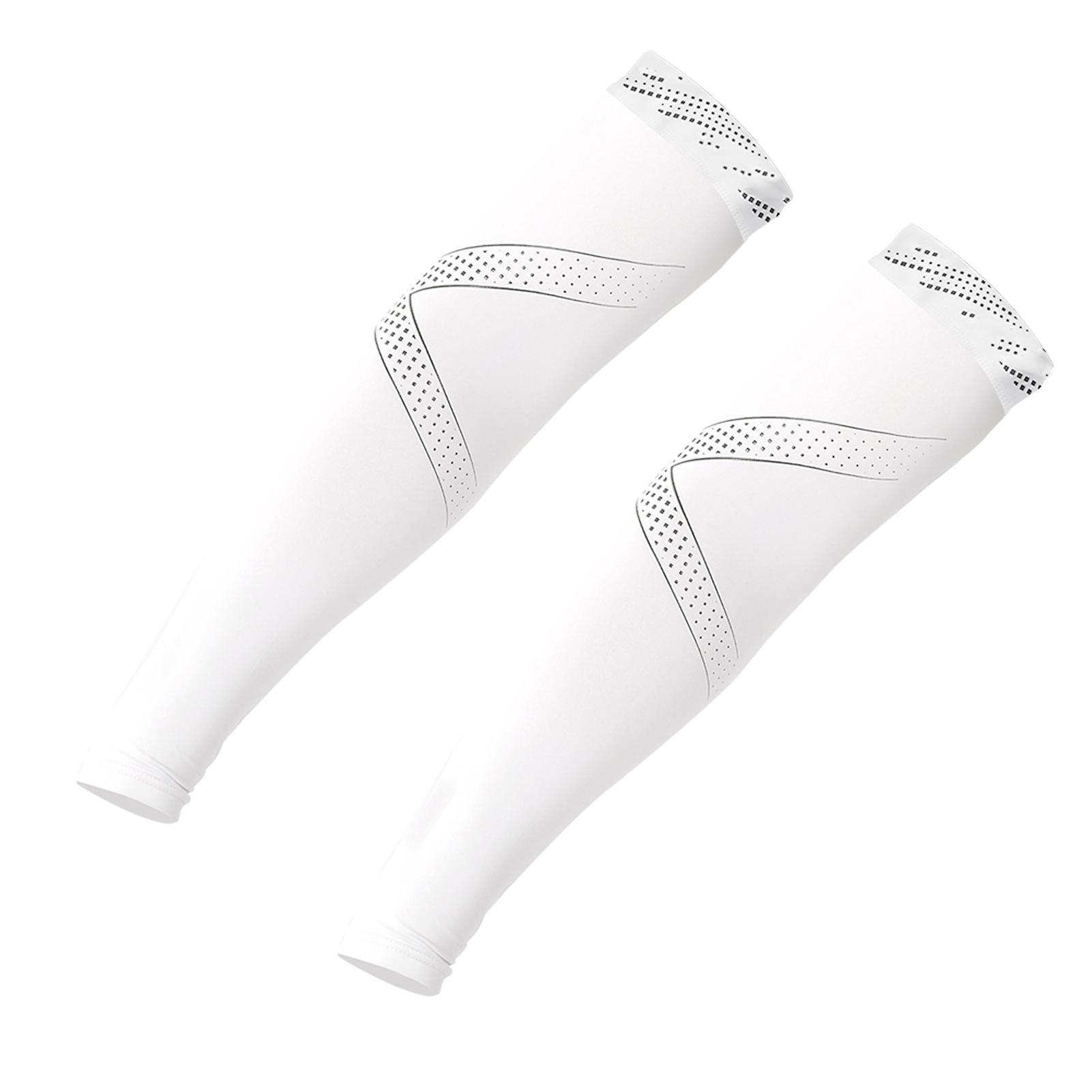 Pair Wheelup Uv Protection Sleeve Sun-resistant Cuff Summer Outdoor Arm Cooling Drivingwhite L