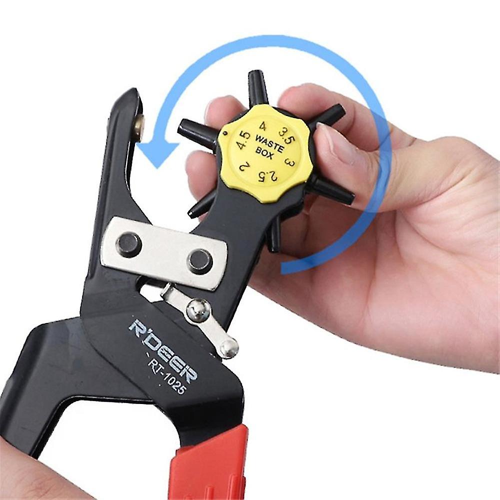 Leather Belt Hole Punch Plier Eyelet Puncher Revolve Sewing Machine Bag Setter Tool