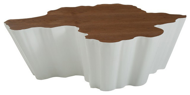 Wayne Walnut and White Coffee Table   Contemporary   Coffee Tables   by Advanced Interior Designs  Houzz