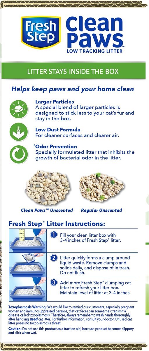 Fresh Step Clean Paws Simply Unscented Clumping Clay Cat Litter