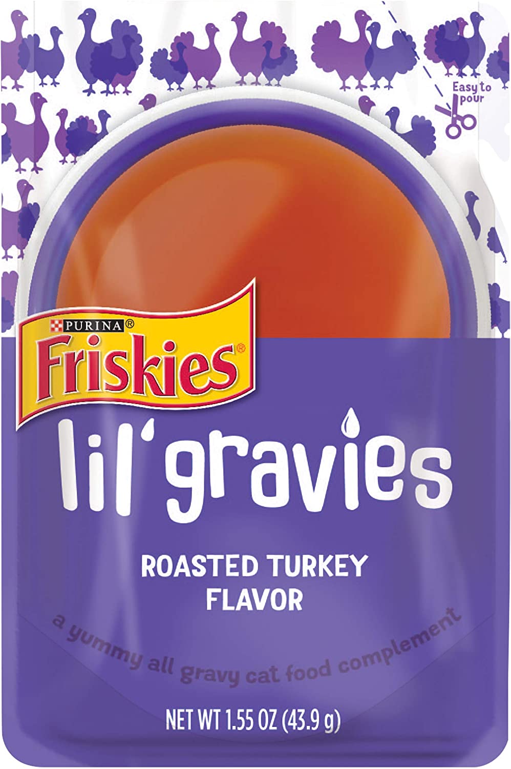 Purina Friskies Lil' Gravies Roasted Turkey Flavor Cat Food Complement - (16) 1.55 oz. Pouches