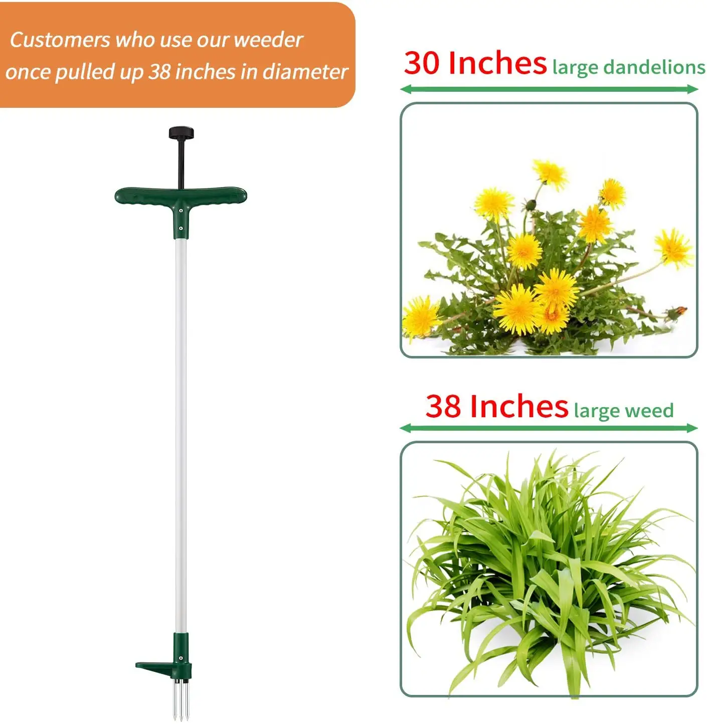 Weeder Remover Tool with 3 Claws Long Handle Stand Up Weeder Hand Tool with Foot Pedal Pulling Tool  Grabber  Picker for Garden