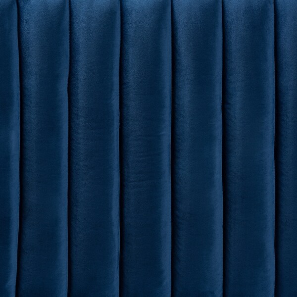 Emile Modern andContemporary Velvet Upholstered Wood Headboard-Navy Blue - - 35045352