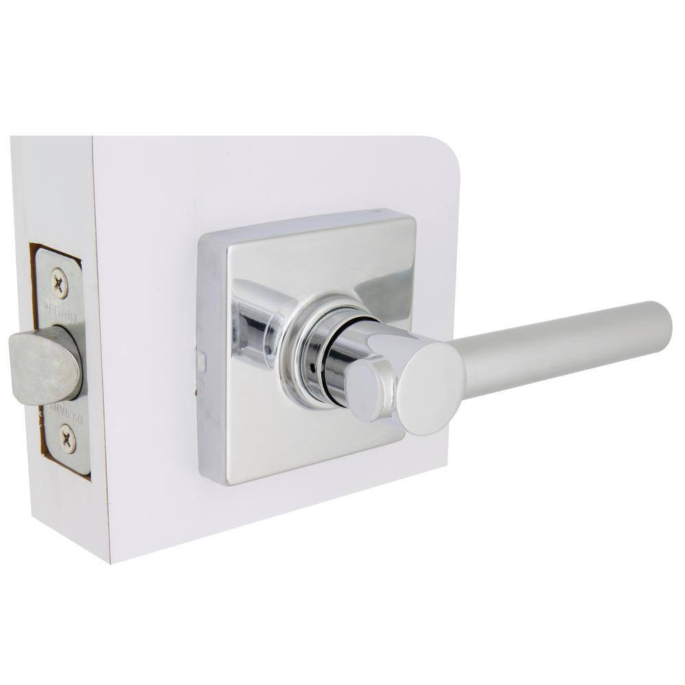 Defiant Highland Bright Chrome Hall and Closet Door Lever with Square Rose 32LD8203A