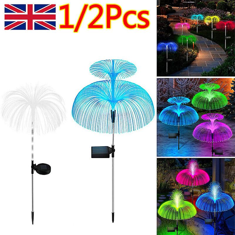 2x Double Layer Solar Jellyfish Light Outdoor Garden Lawn Lamp 7color Changing W12646864