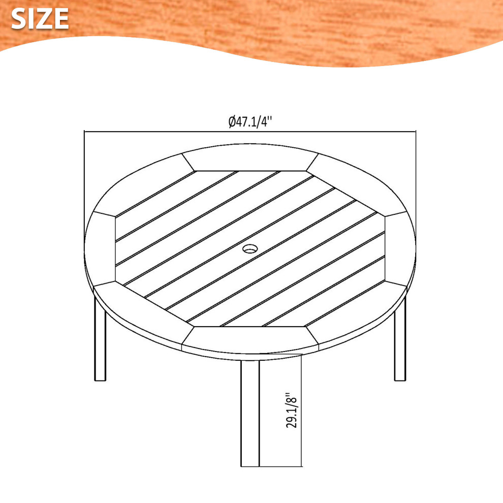 Amazonia Charlotte Deluxe 5 Piece Round Patio Dining Set   Midcentury   Outdoor Dining Sets   by Homesquare  Houzz