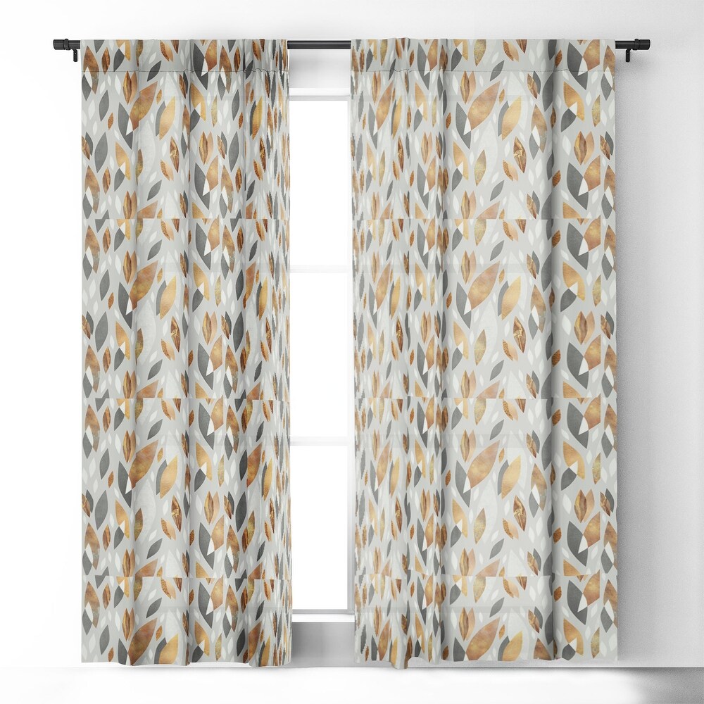 1 piece Blackout Falling Gold Leaves Made to Order Curtain Panel