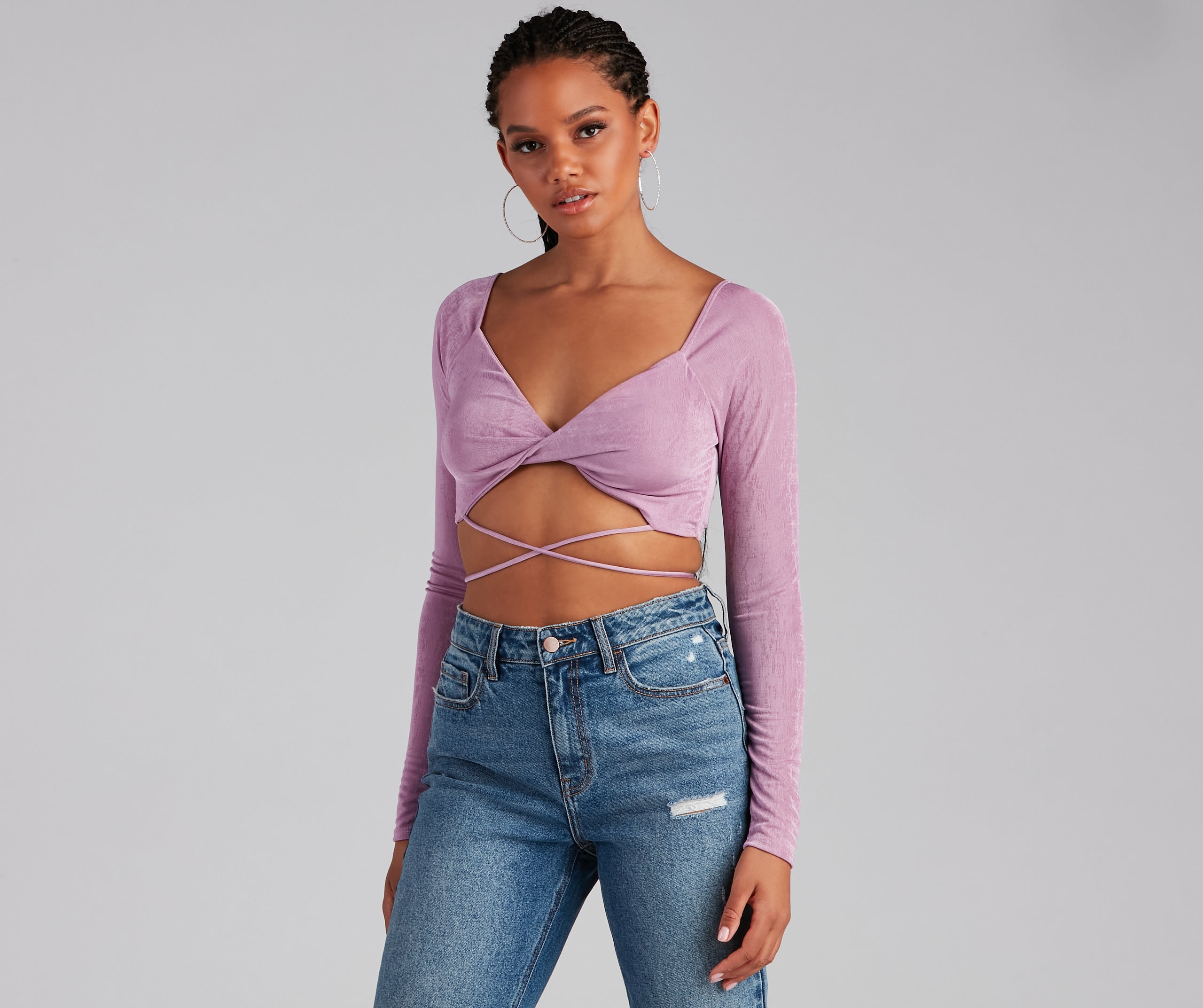 Your Moment Slinky Wrap Crop Top