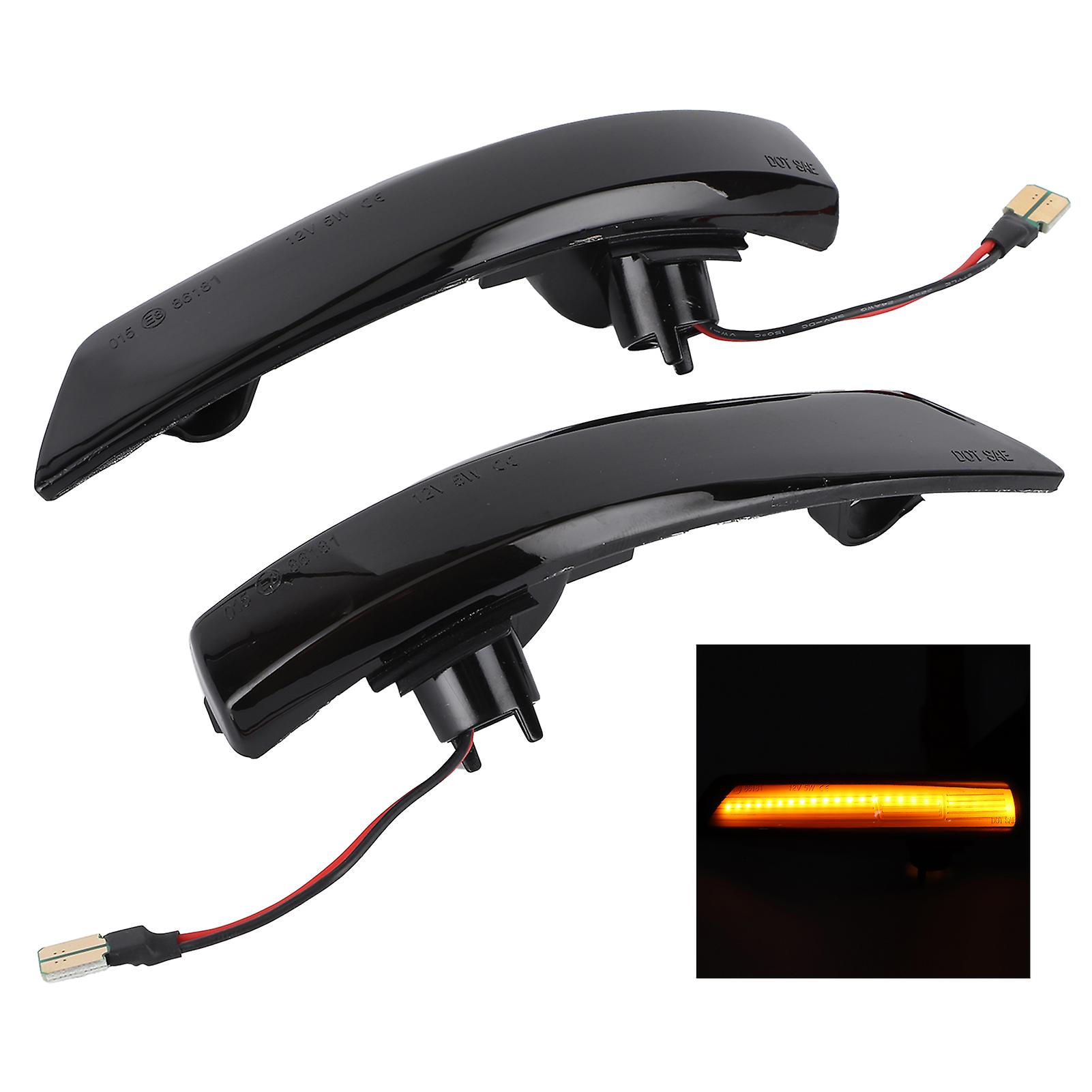 Pair Rear View Mirror Turn Signal Dynamic Led Flowing Light Blinker Fit For Ford Focus Mk 2 3