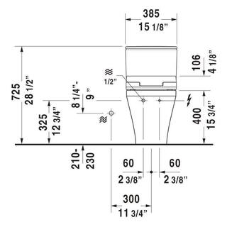 Duravit 1-Piece 0.92 GPF Dual Flush Elongated Toilet in White Seat Not Included 2157510005