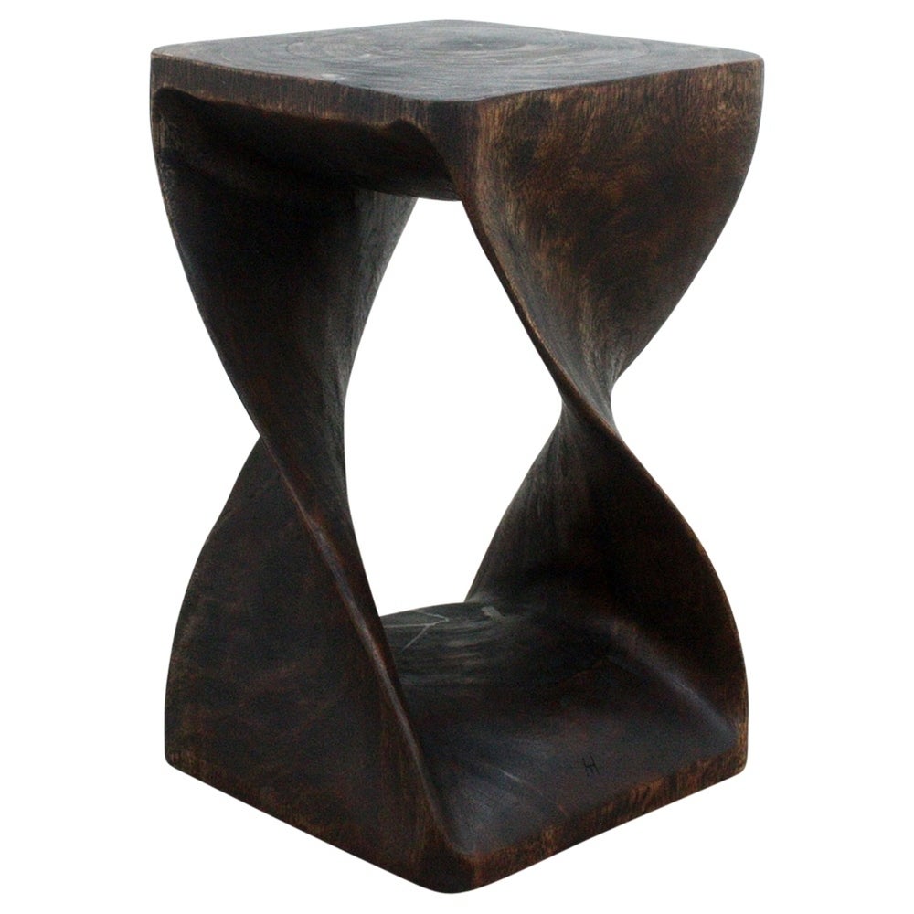 Haussmann? Original Wood Twist Stool 12 X 12 X 20 In High Mocha Oil - 12 x 12 x 20