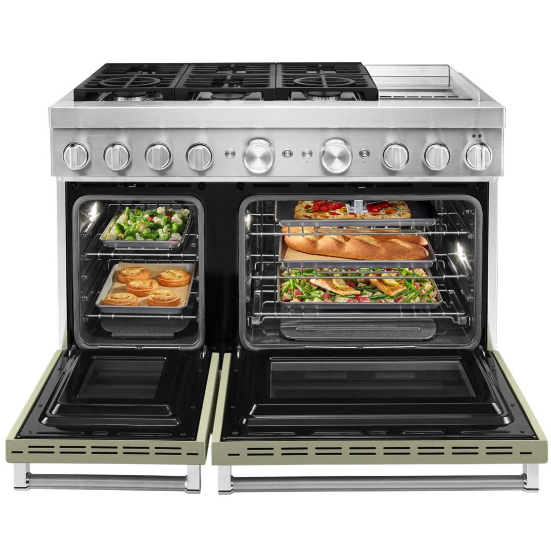 KitchenAid 48-inch Freestanding Dual Fuel Range with Even-Heat? True Convection KFDC558JAV