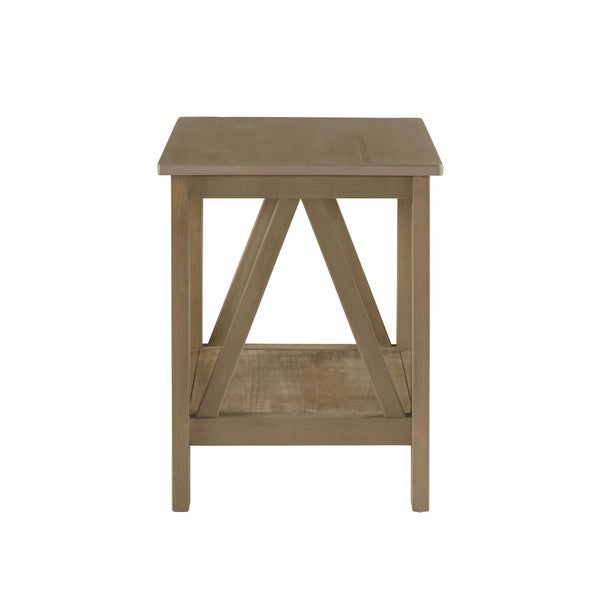 Linon Elaine Driftwood End Table