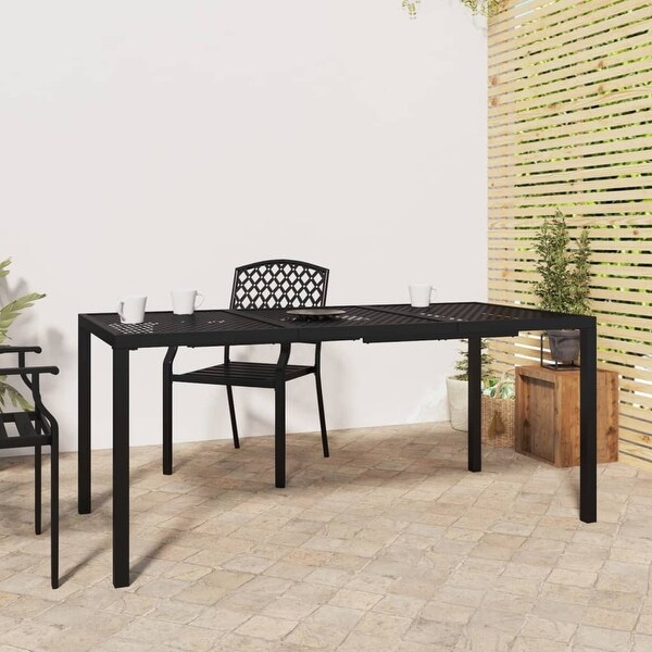 vidaXL Patio Table Patio Furniture Dining Table for Garden Anthracite Steel