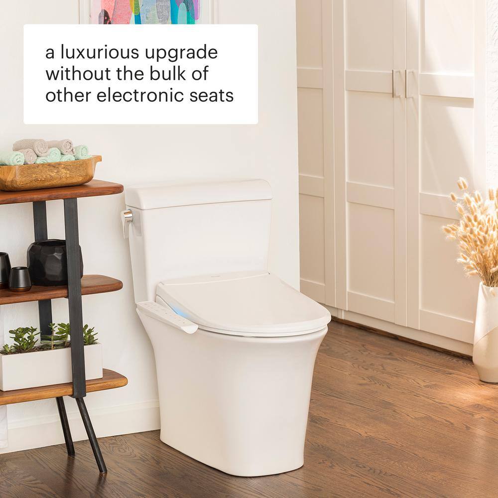 Brondell Swash Thinline T22 Luxury Electric Side Controlled Bidet Seat for Elongated Toilets in White T22-EW