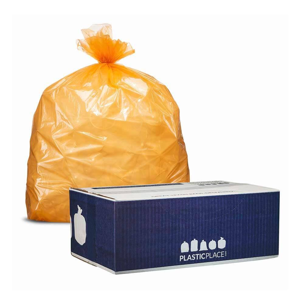 Plasticplace 32-33 Gal. Orange Trash Bags (Case of 100) W33RNG12