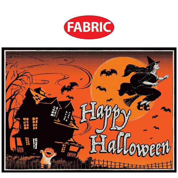 Beistle 00496 Vintage Halloween Fabric Backdrop  5...