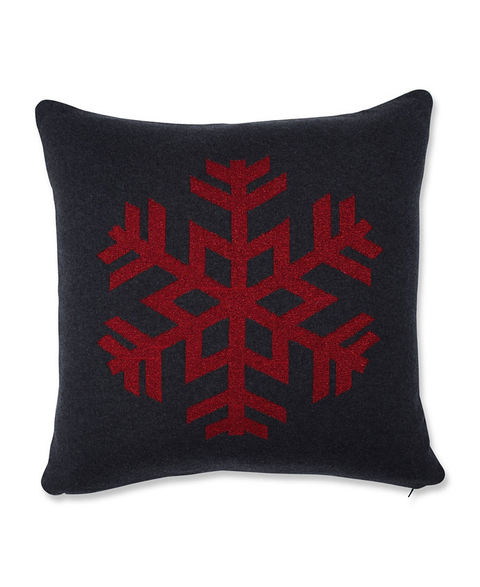 Pillow Perfect Glitzy Snowflake Throw Pillow， 18