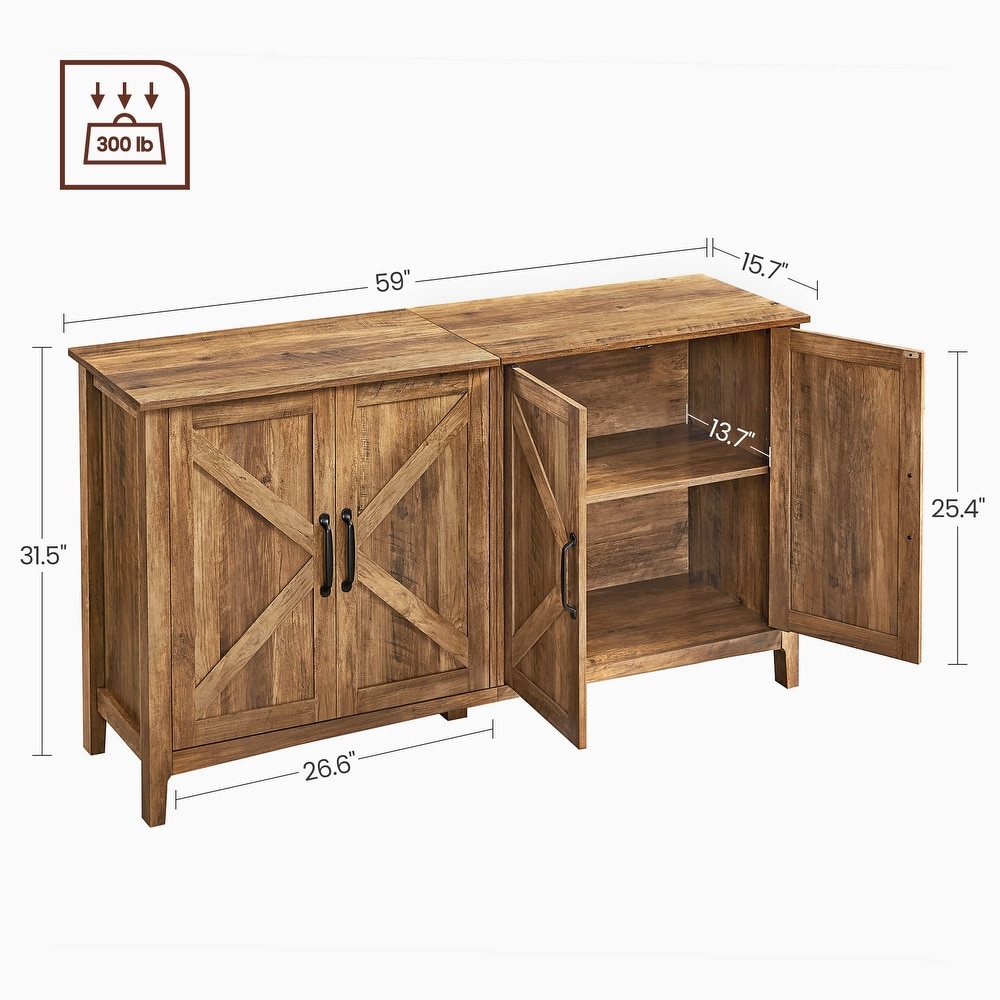 Buffet Cabinet  Sideboard  Credenza  Kitchen Storage Cabinet  with Adjustable Shelves