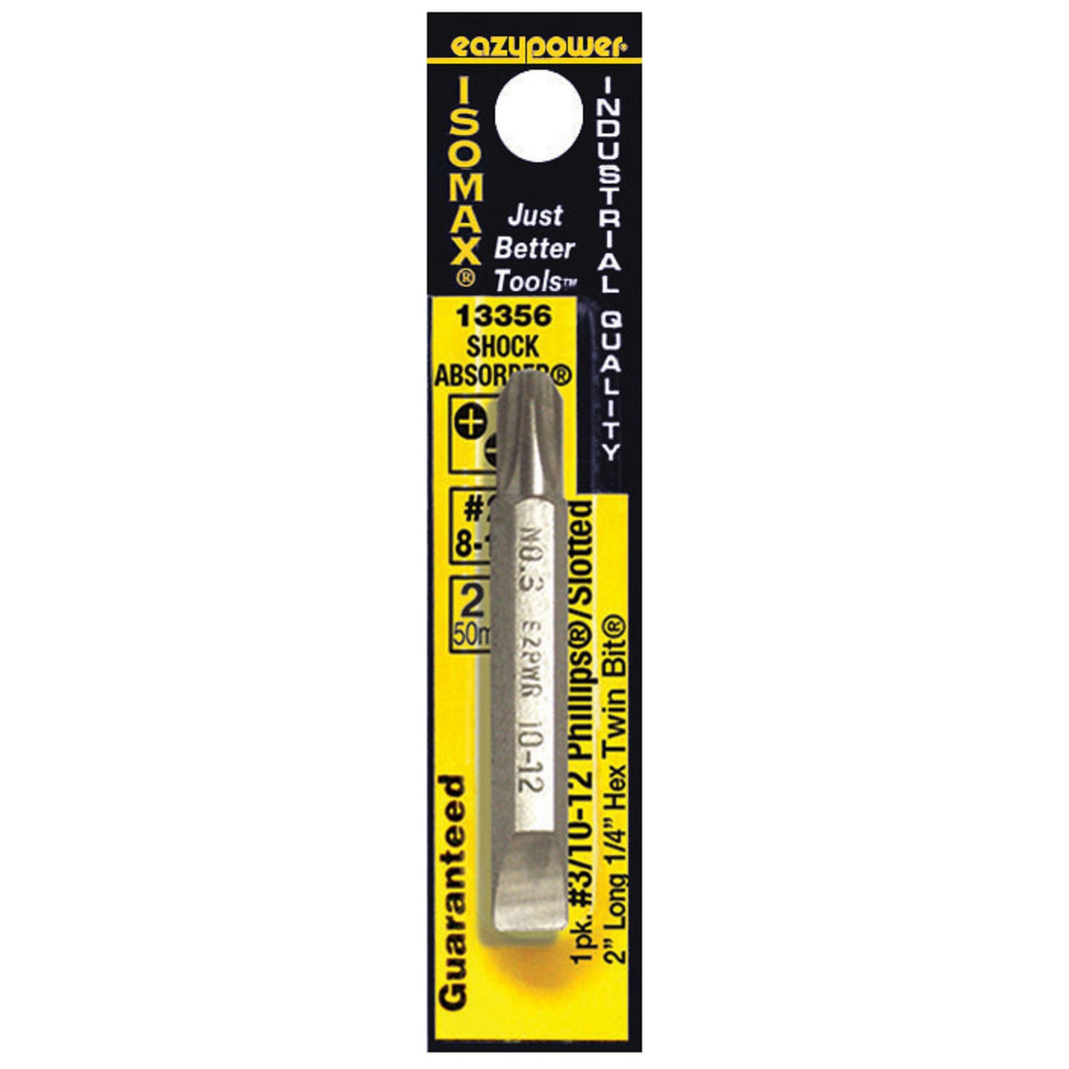 Eazypower Isomax Phillips/Slotted #3/10-12 X 2 in. L Double-Ended Screwdriver Bit Steel