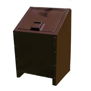 Paris 34 Gal. Metal Animal Proof Trash Can in Brown 461-311-0002