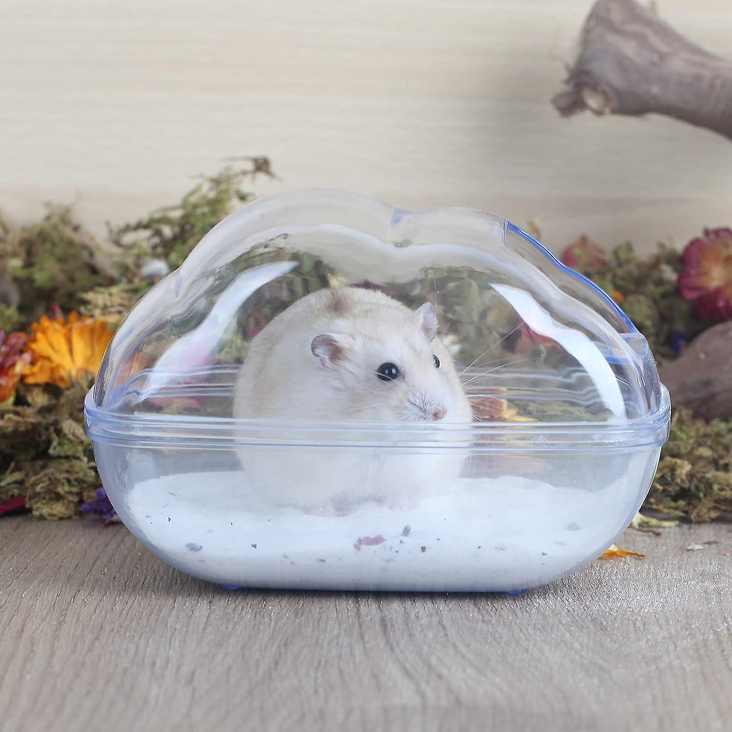 Hamster Sand Bath Container Large Transparent Plastic Toilet With Scoop Set For Small Pet Animals Cage Accessories