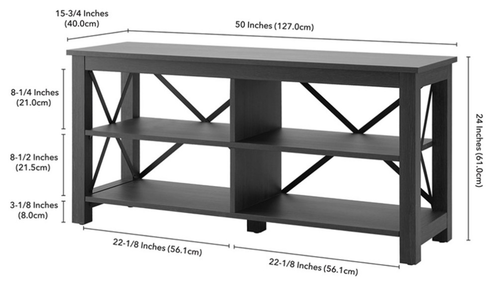 Pemberly Row Contemporary 50 quotTV Stand in Dark Gray (TVs up to 55 quot)   Industrial   Entertainment Centers And Tv Stands   by Homesquare  Houzz