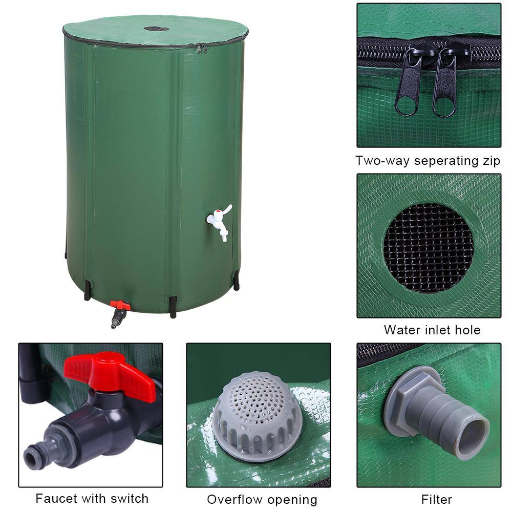 Winado 100 Gal. Green Rainwater Barrel 811782105964