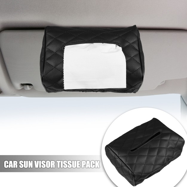 Unique Bargains Car Tissue Holder Aper Box Holder Faux Leather Organizer Tissue Case