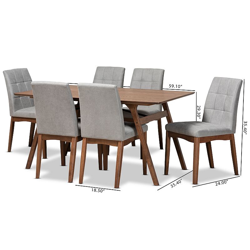 Baxton Studio Tara Dining 7-piece Set