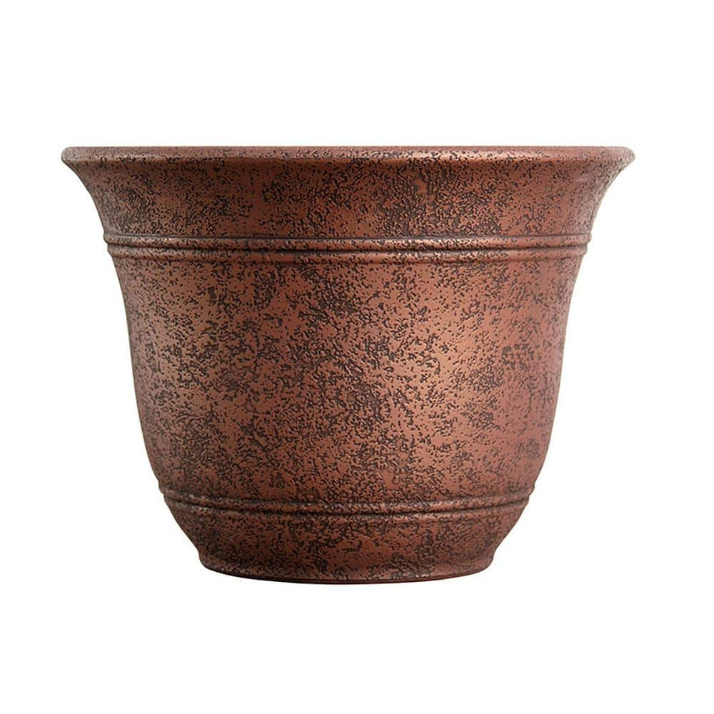 THE HC COMPANIES 13 in. Round Rustic Redstone Plastic Resin Sierra Planter (3-Pack) 3 x SRA13001P05