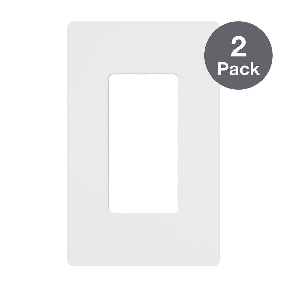 Lutron Claro 1 Gang Wall Plate for DecoratorRocker Switches Gloss White (CW-1-WH-2PK) (2-Pack) CW-1-WH-2PK