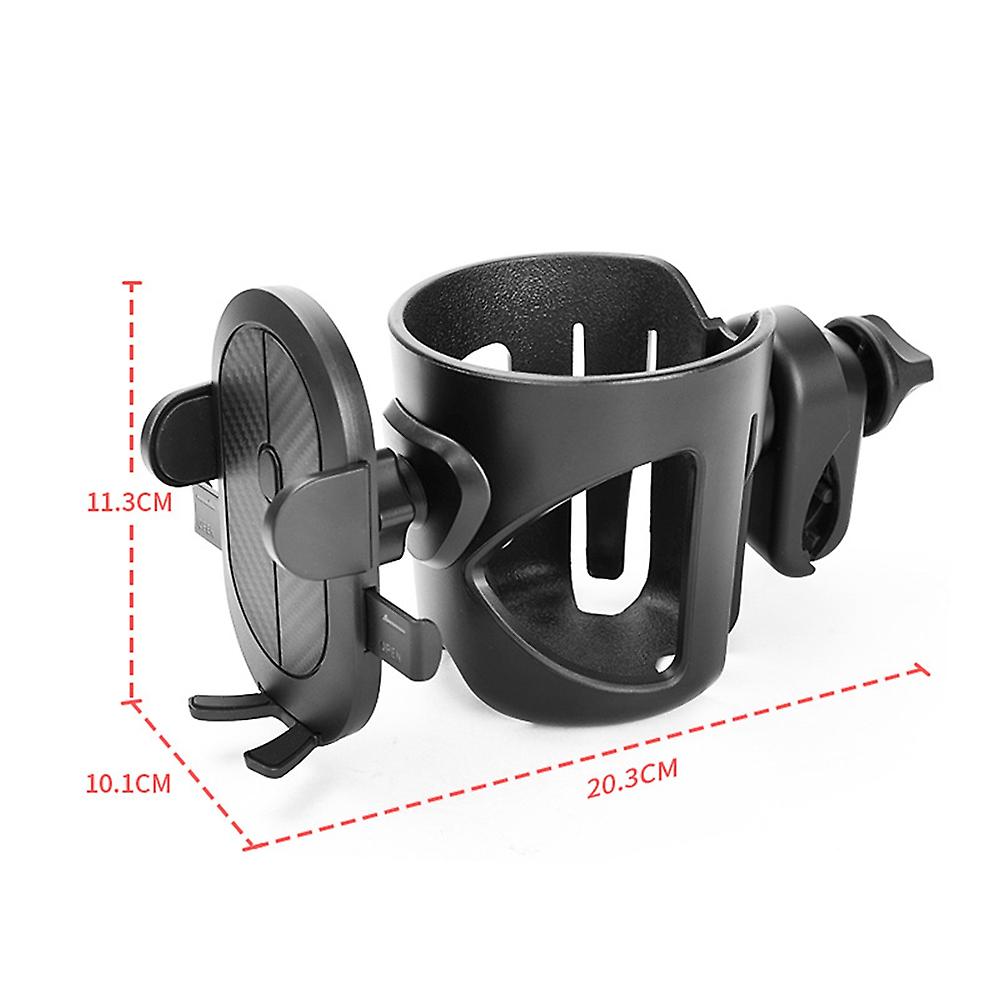 Stroller Cup Holder With Phone Mount 2-in-1 Universal Bike Cup Holder For Stroller Bike Wheelchair Walker Scooter Type D