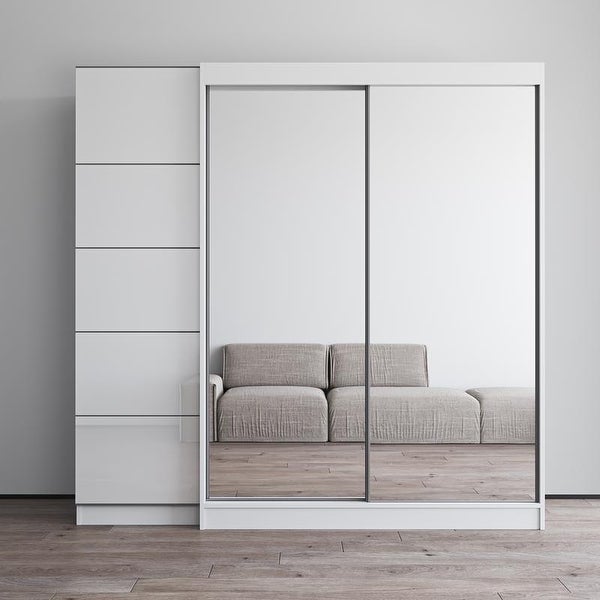 Aria 2D-EX Wardrobe with 2 Mirrors - - 37844239