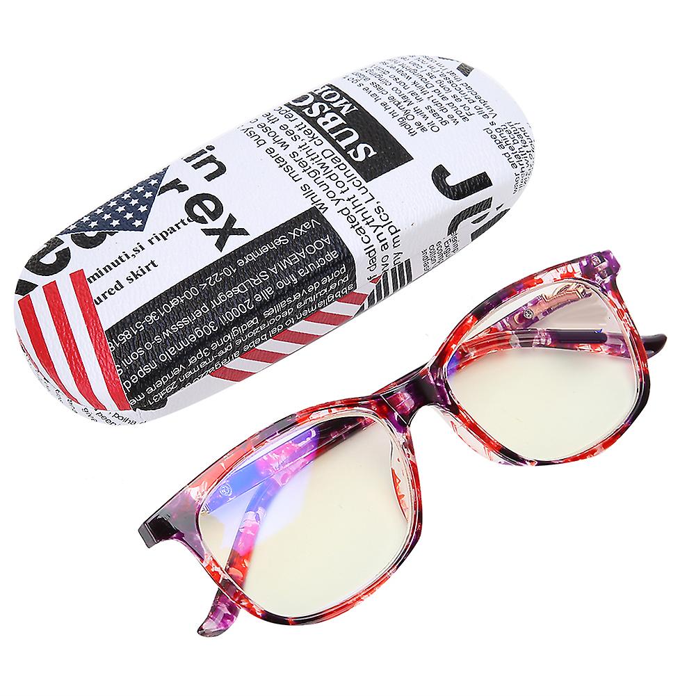 Reading Glasses Blue Light Blocking Presbyopic Glasses  Eyeglasses For Men Women With Storage Box+250 Red Spot